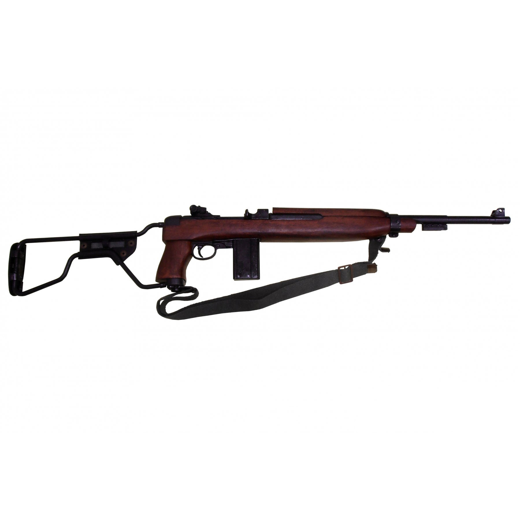Replica de carabina M1A1 mod. paracaidista, USA 1942 con culata plegable y correa de tela