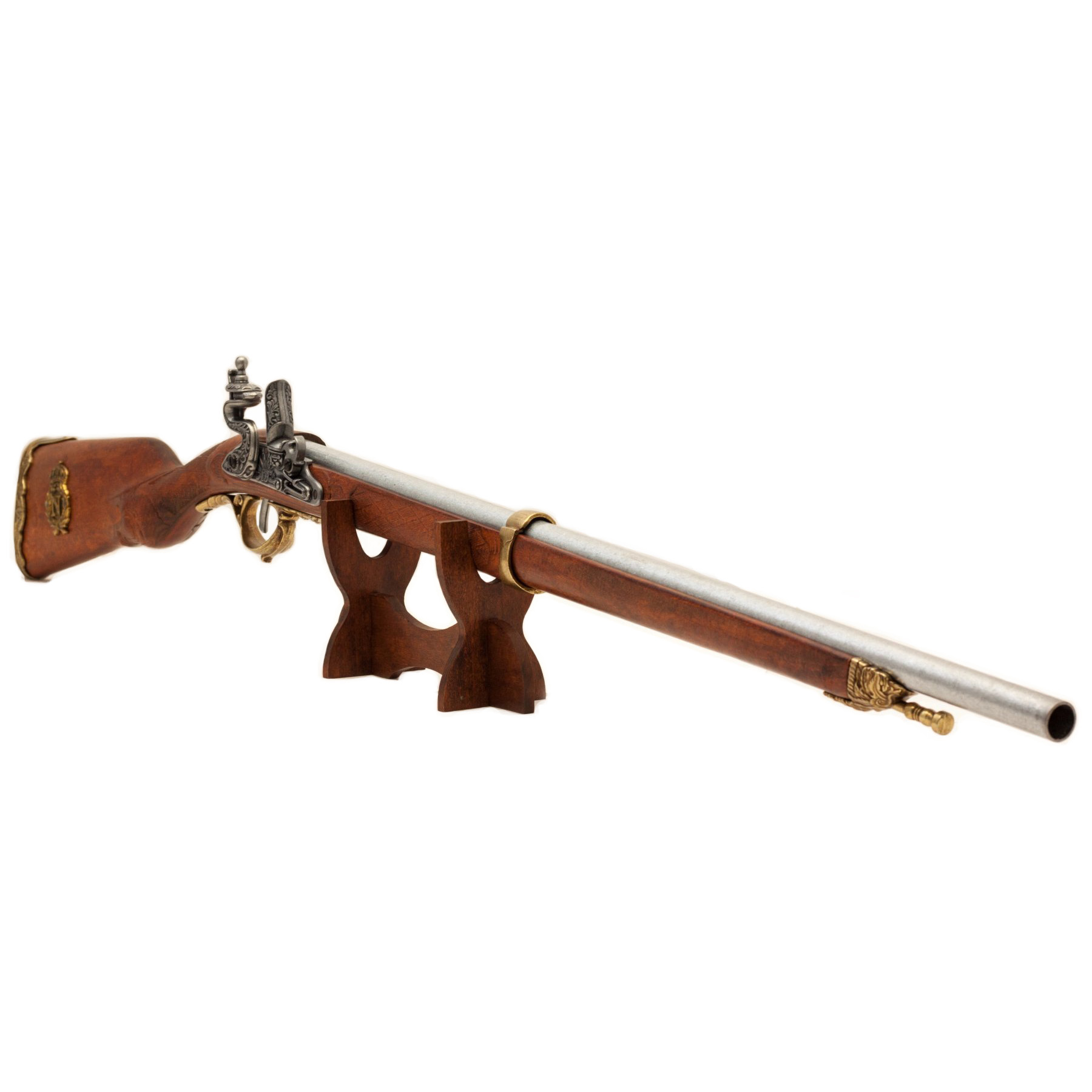Rifle de Napoleón, Francia 1807, fabricado en madera y metal acabado latón