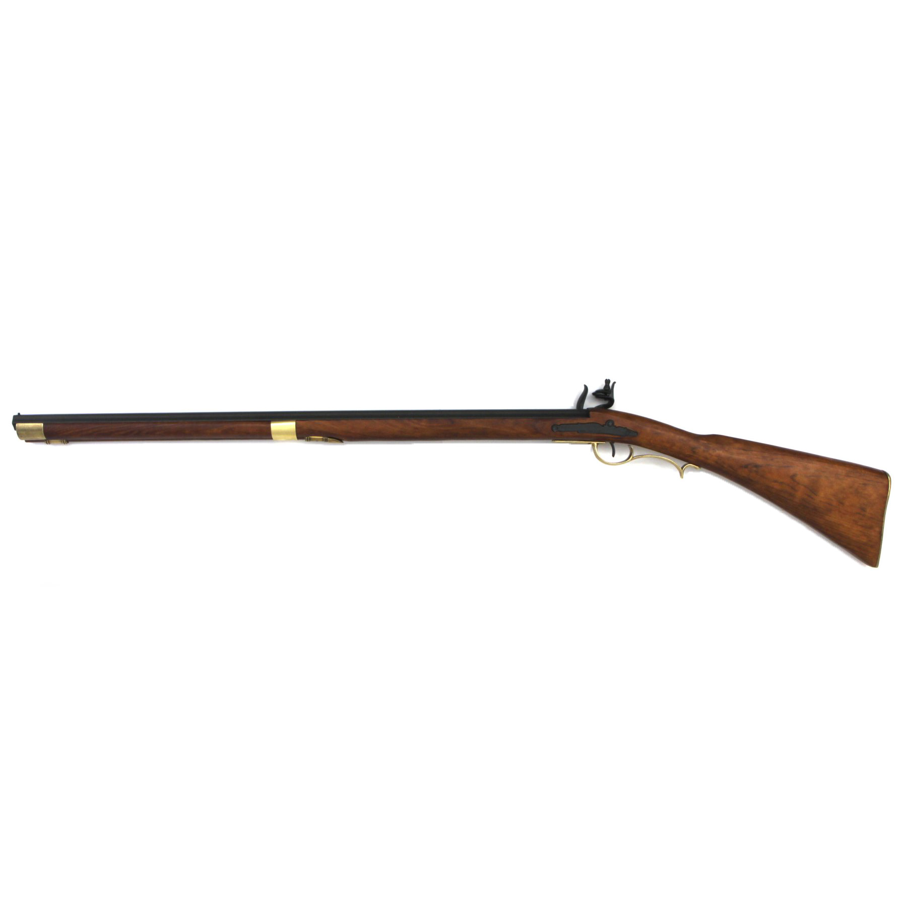 Carabina Kentucky, USA S. XIX, fabricado en madera y metal acabado latón