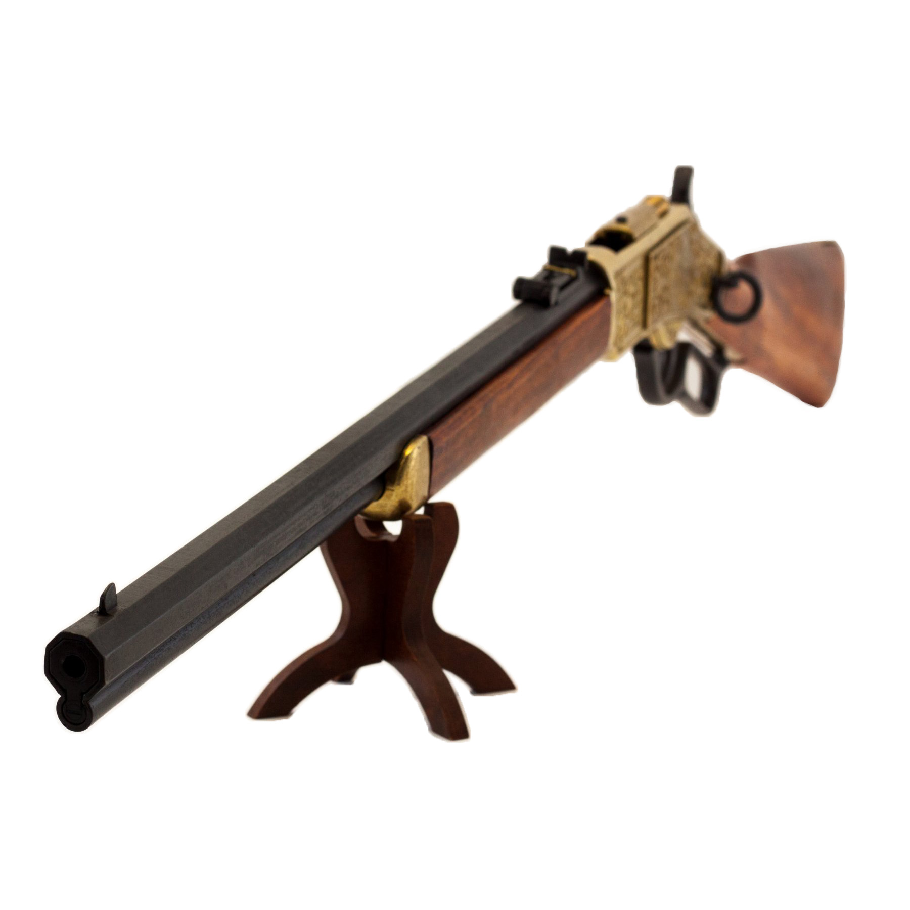 Carabina modelo 73, USA 1873, fabricado en metal acabado latón y madera