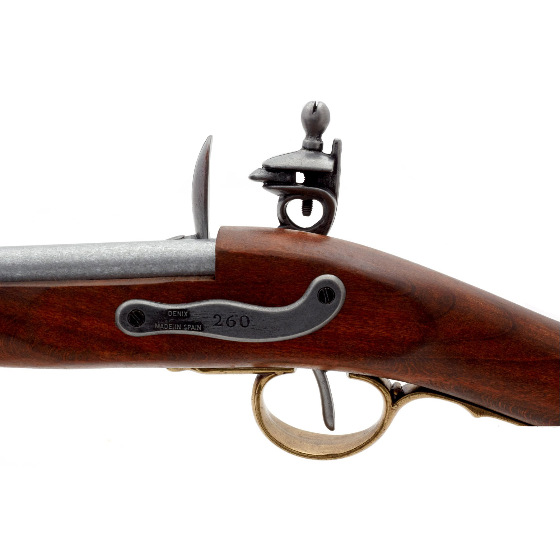 Carabina de chispa, Francia 1806, fabricada en madera y metal con detalles de latón