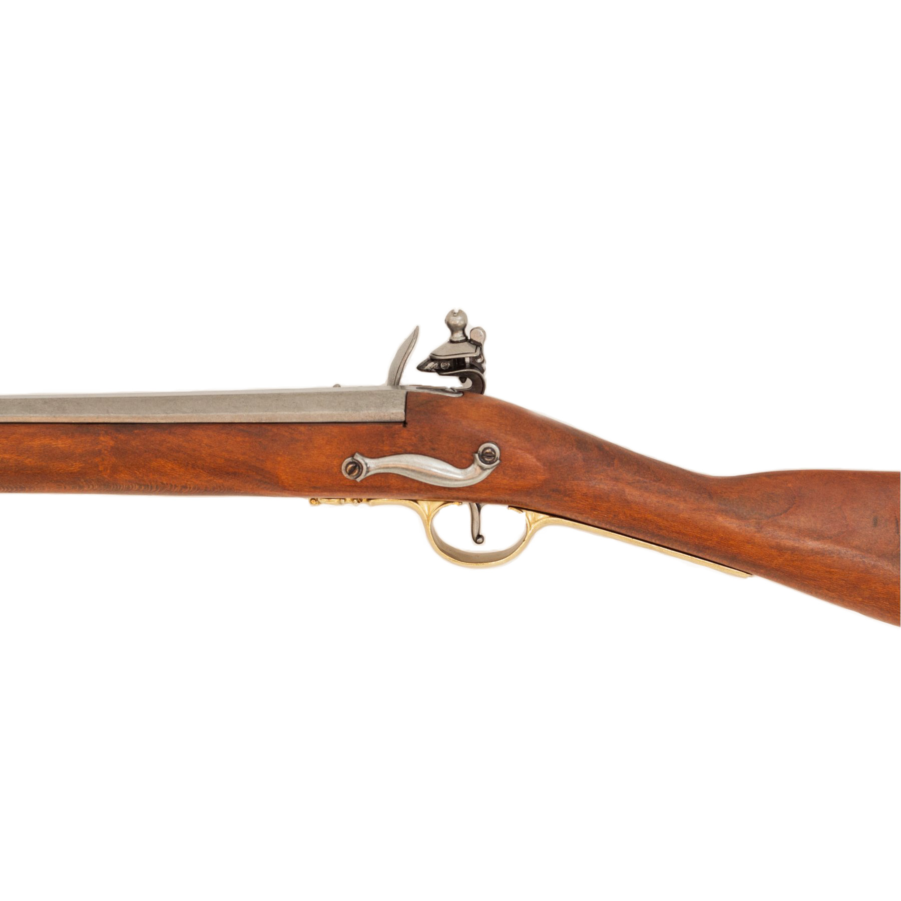 Mosqueton Land Pattern Brown Bess, Inglaterra 1722, fabricado en madera y metal con detalles de latón