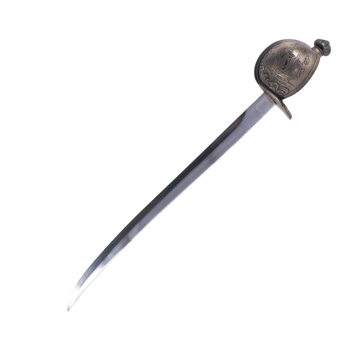 Sabre de pirata Barbarossa com cabo cor de bronze