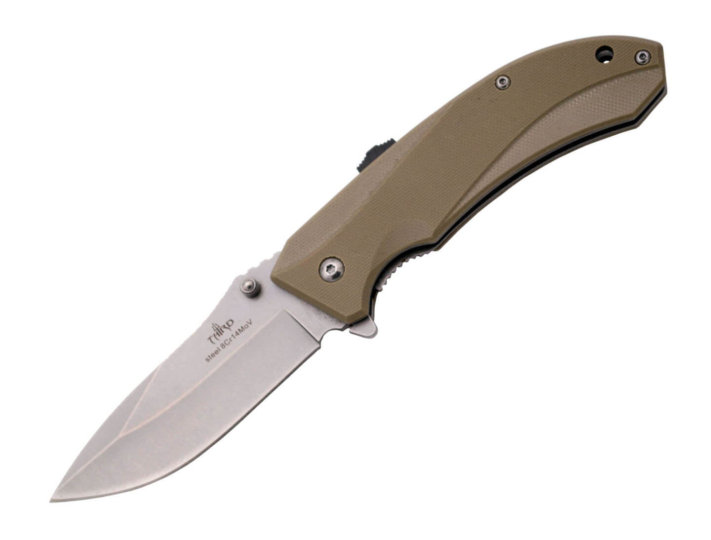 Navaja con apertura asistida y mango de G10 camel
