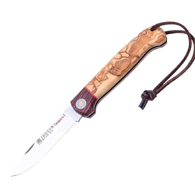 Navaja de bolsillo Joker Canguro I con mango de madera de olivo y...