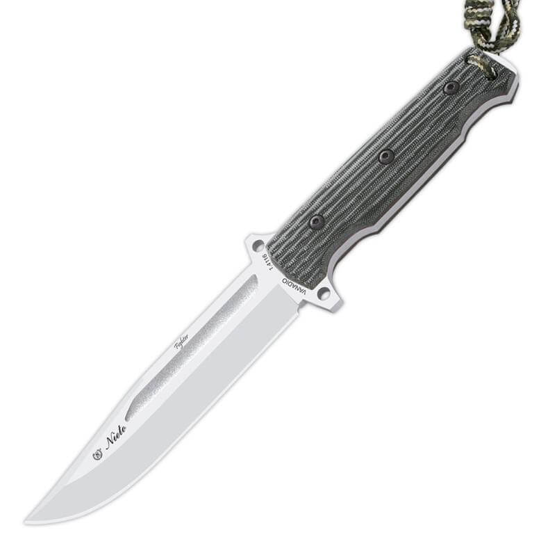 Cuchillo táctico Nieto Fighter Tracker con mango de micarta negr...