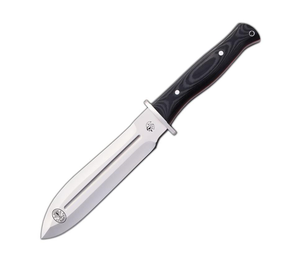 JV EZAPAC military knife with black micarta handle