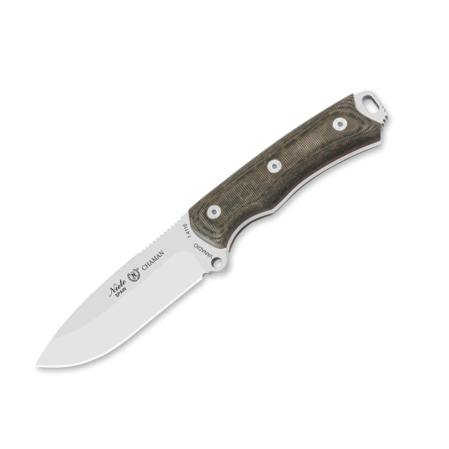 Cuchillo Nieto Chamán con kit plus con mango de katex marrón y ...