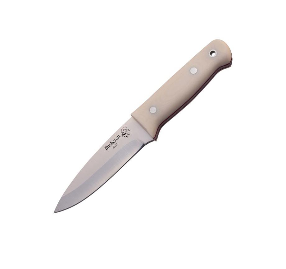 JV cuchillo Bushcraft con mango de micarta color marfil