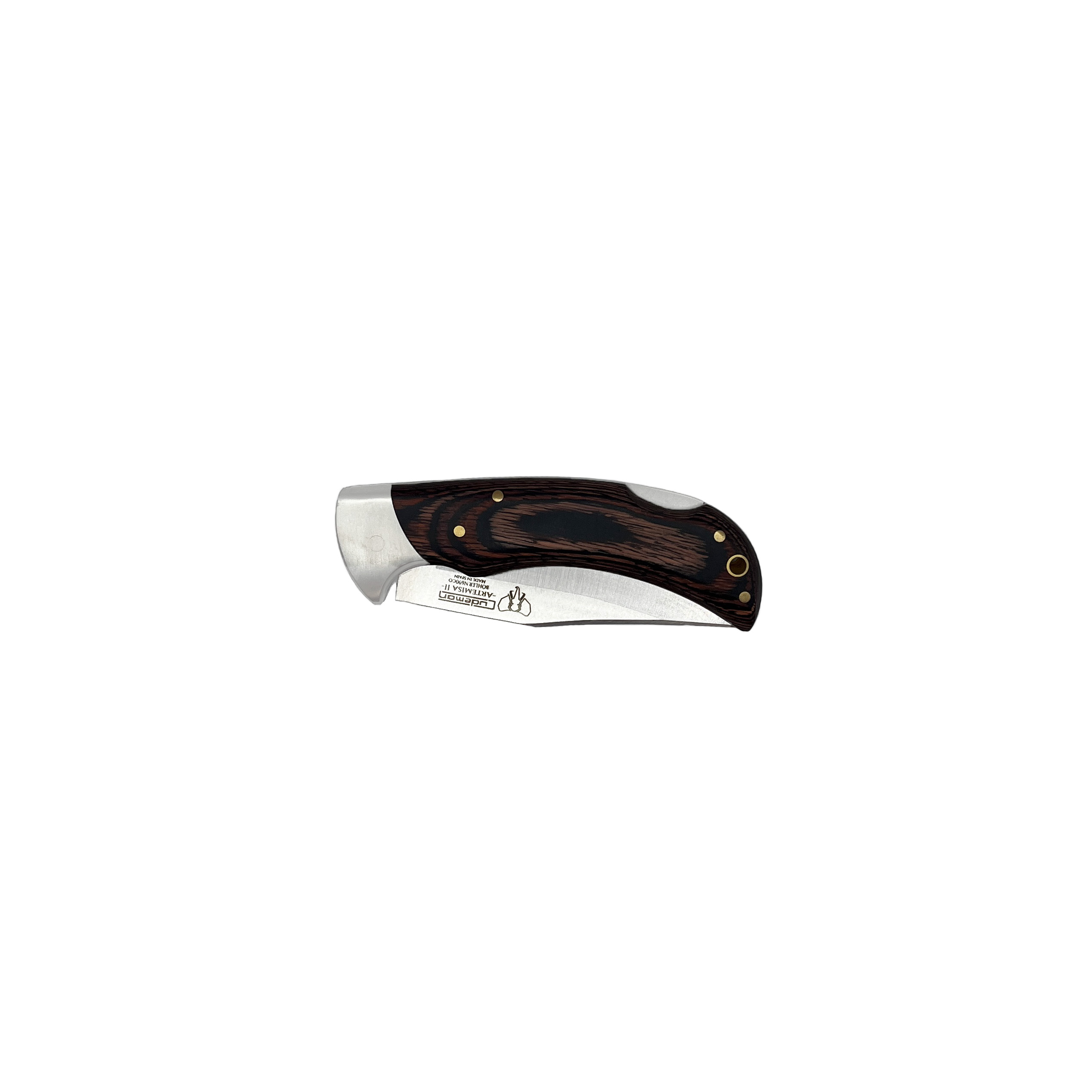 Navaja de caza Cudeman con virola. Mango en estamina roja. Hoja clip-point. 9.5 cm