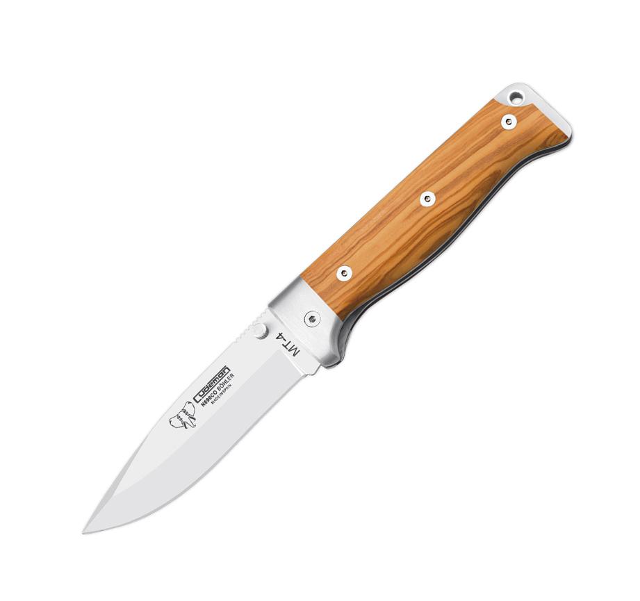 Navaja MT4 Cudeman. Mango olivo satinado. Funda de cuero