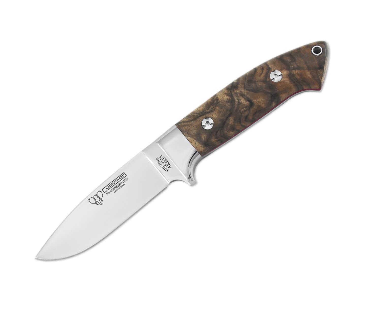 Cuchillo de caza Cudeman Akeley con mango de madera de nogal