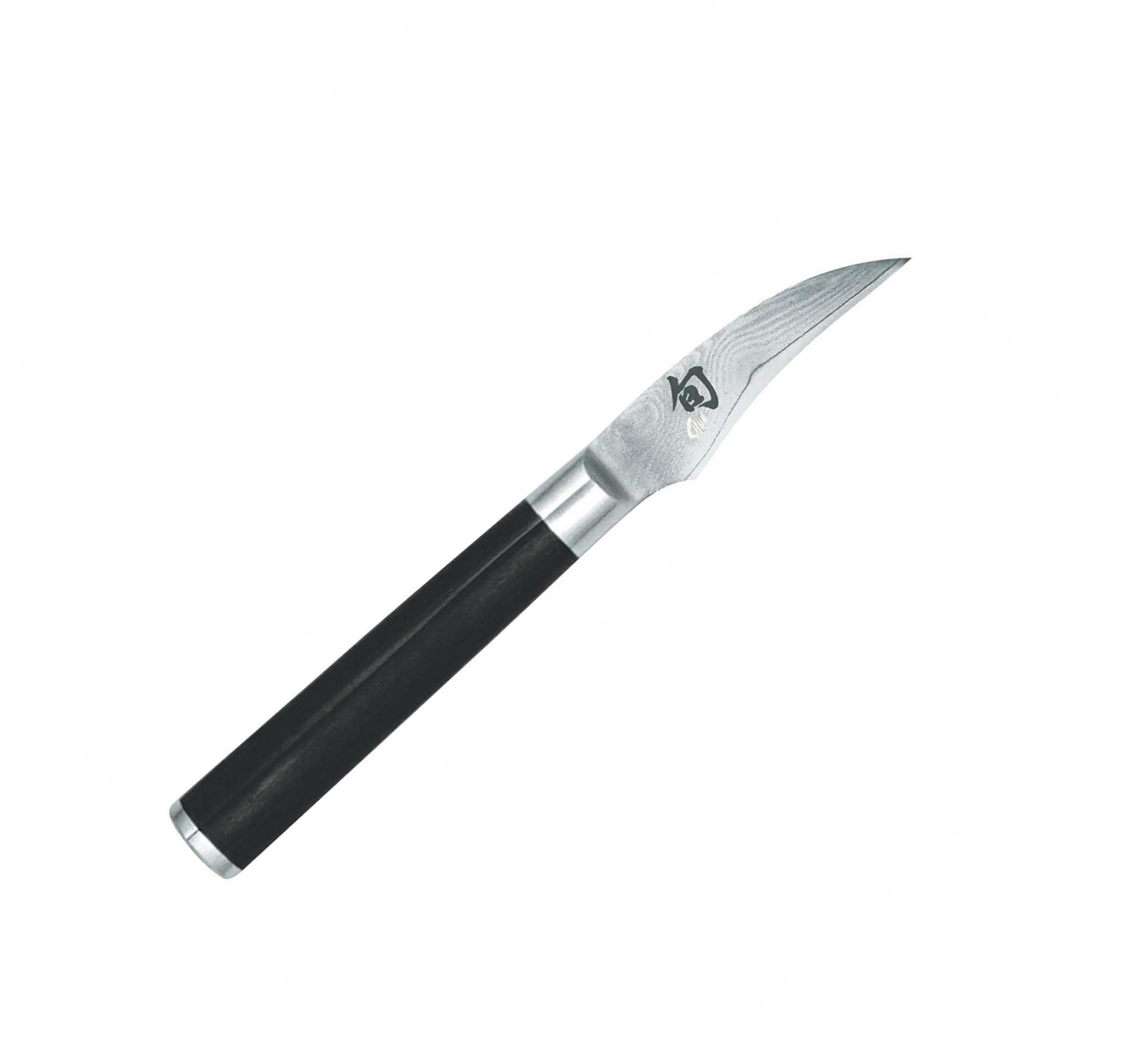 Cuchillo mondador curvo Damasco Kai Shun Classic con mango de mad...