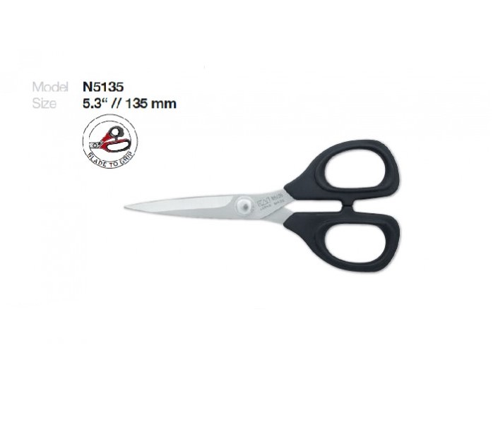 Tijeras de costura Kai N5135 con hoja de acero inox y mango de plástico blanco