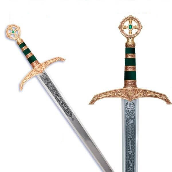 Espada Robin Hood oro con grabado profundo Marto MA754