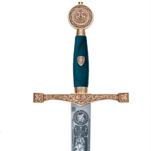 Espada Excálibur oro con grabado profundo Marto MA752