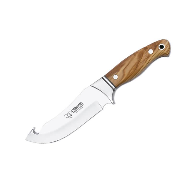 Cuchillo de desollar con puño de madera de olivo, hoja de acero ...