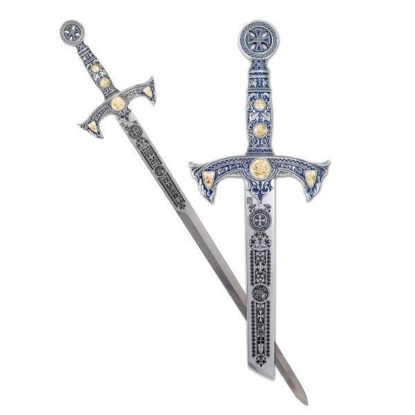 Espada templarios plata con grabado profundo Marto MA584.1