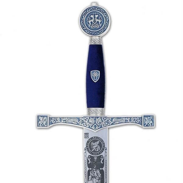 Espada Excálibur plata con grabado profundo Marto MA752.1