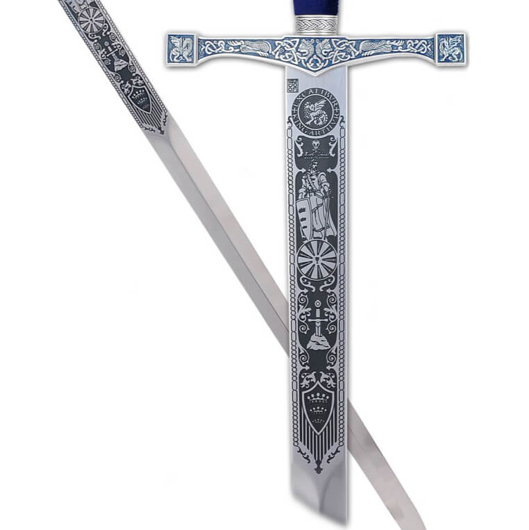 Espada Excálibur plata con grabado profundo Marto MA752.1