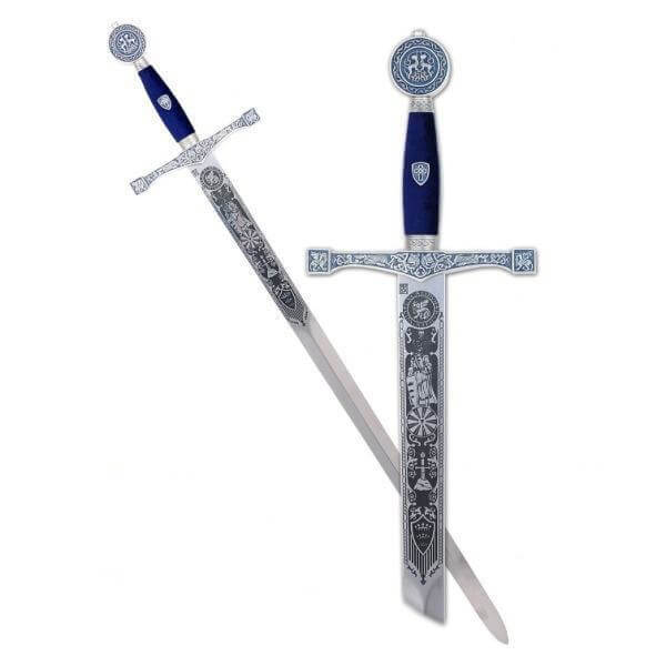 Espada Excálibur plata con grabado profundo Marto MA752.1