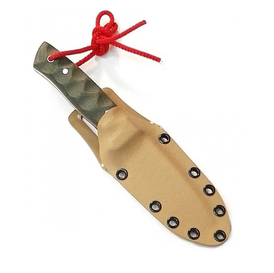 Muela Cuchillo tactico Kodiak con mango en micarta verde con funda kydex