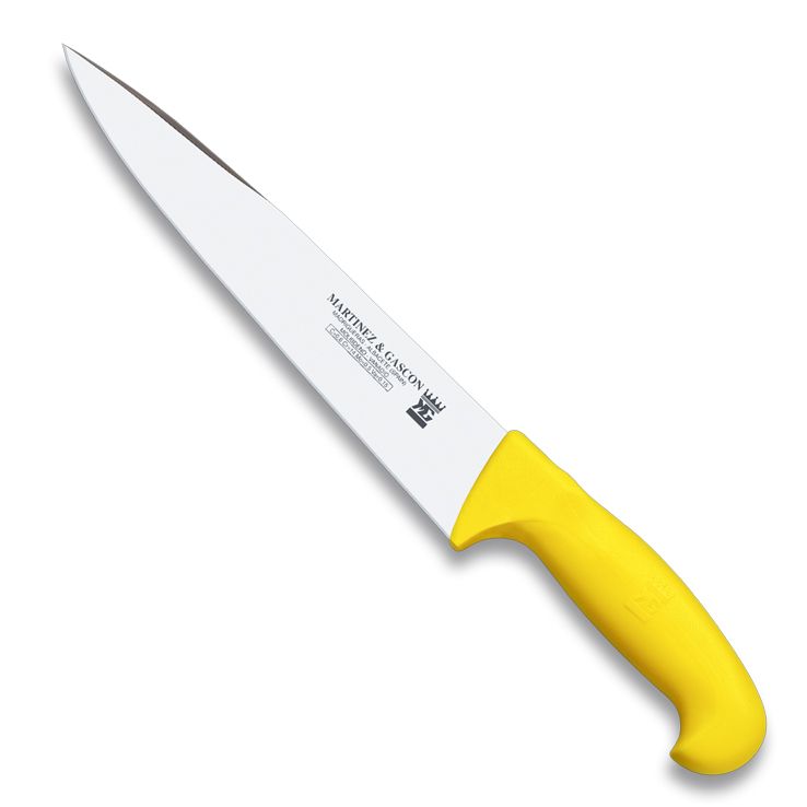 Cuchillo degollador con hoja de 22 cm y mango de polipropileno am...