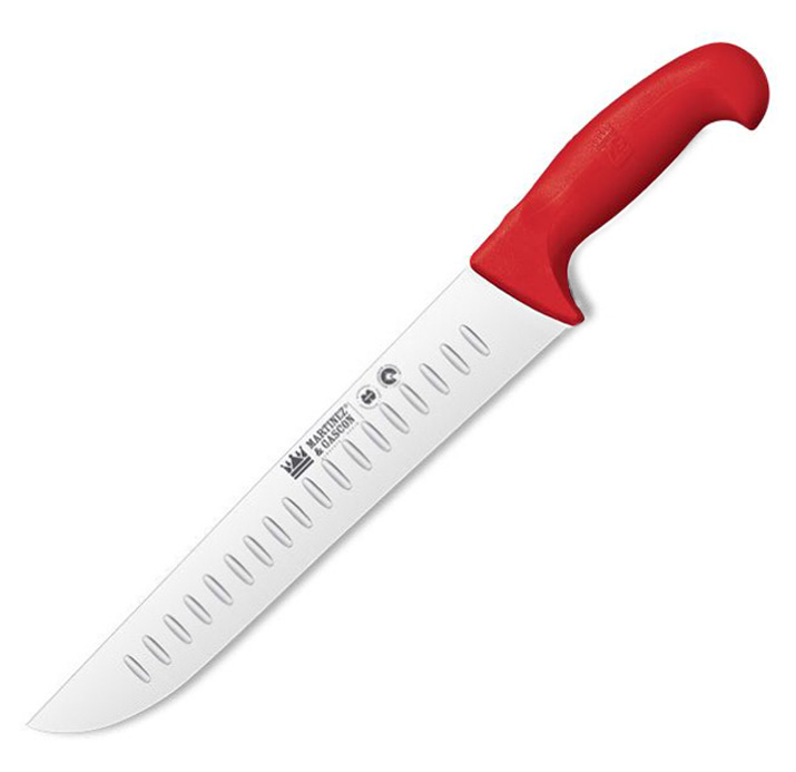 Cuchillo carnicero alveolado con hoja de 36 cm y mango de polipro...