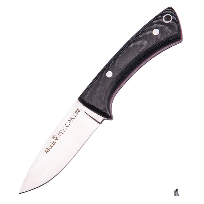 Muela Peccary cuchillo de cuello con hoja de 7 cm y mango de mica...