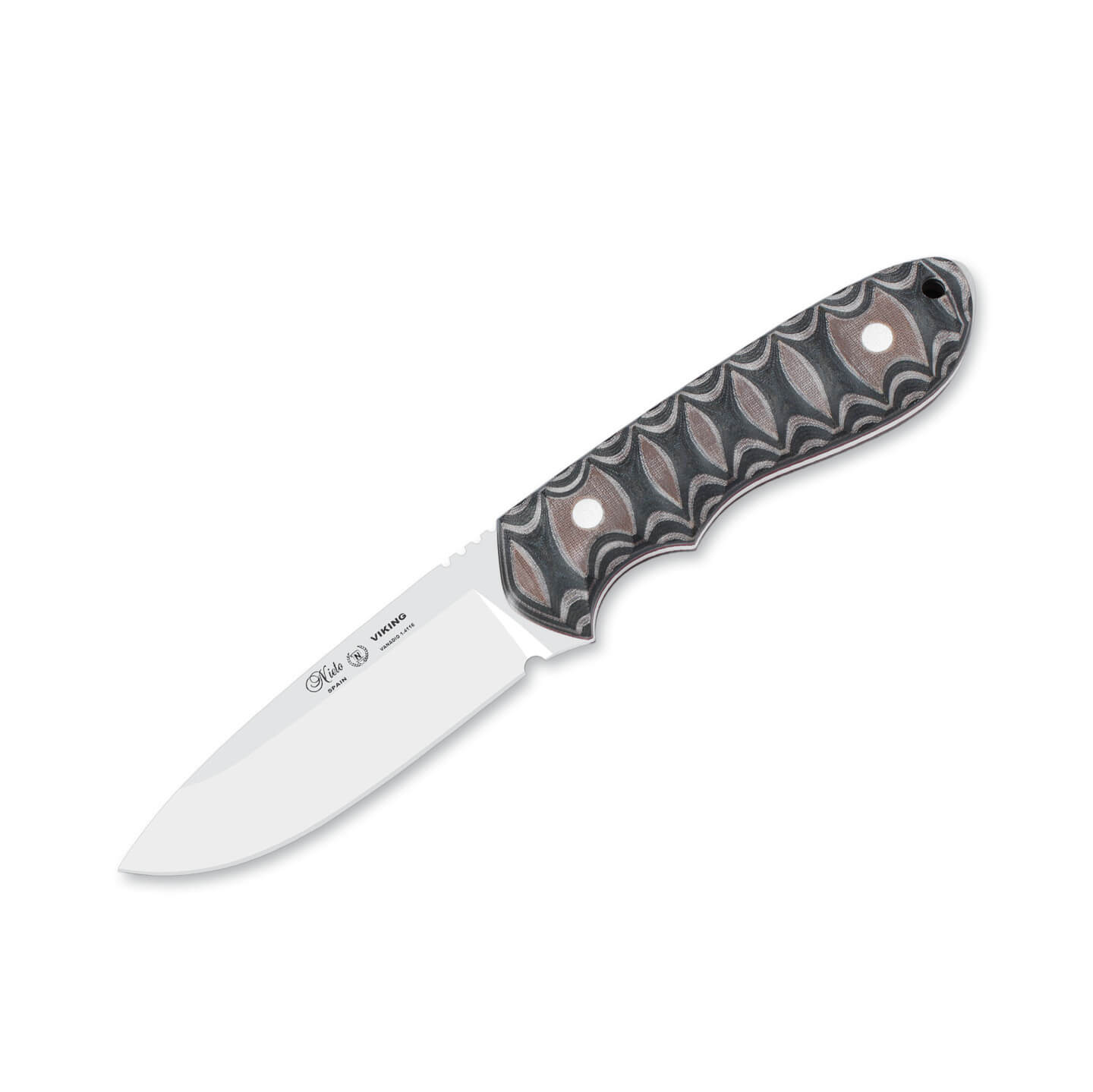 Cuchillo bushcraft Nieto Viking con mango de micarta katex marró...