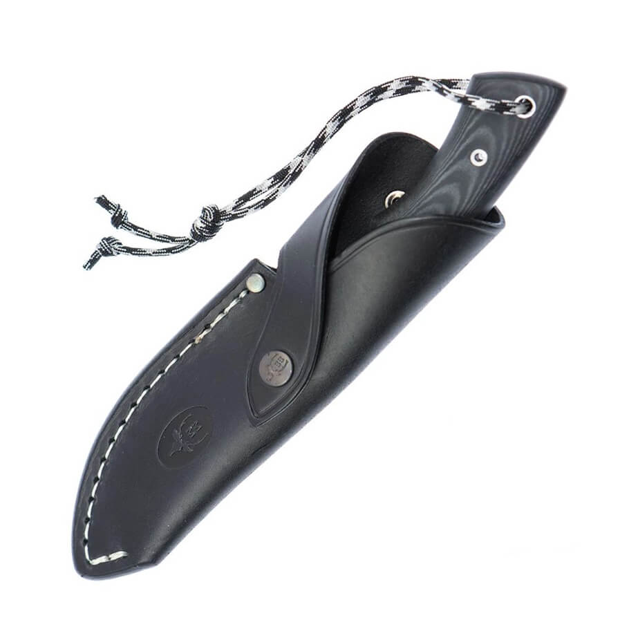 Cuchillo táctico Muela Gavilan M con mango de micarta negra y hoja de 12,5 cm