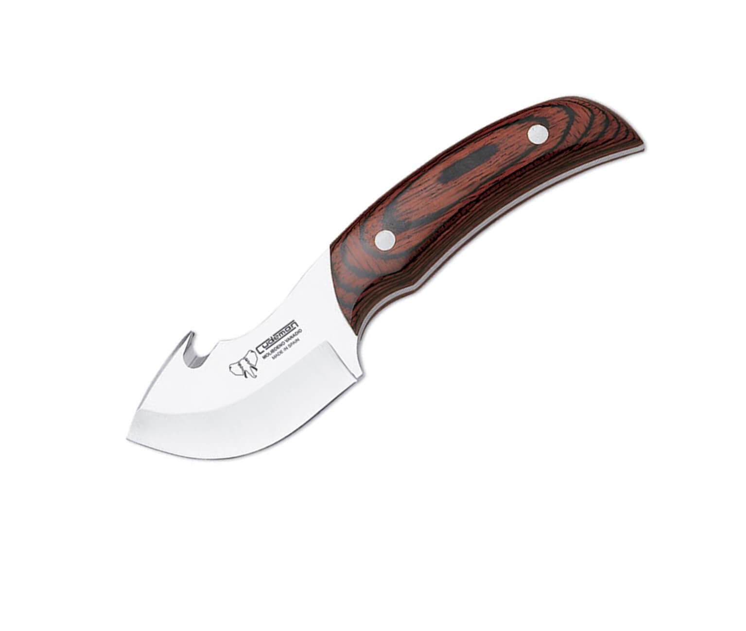 Cuchillo desollador con puño de madera de estamina y hoja de 7 c...