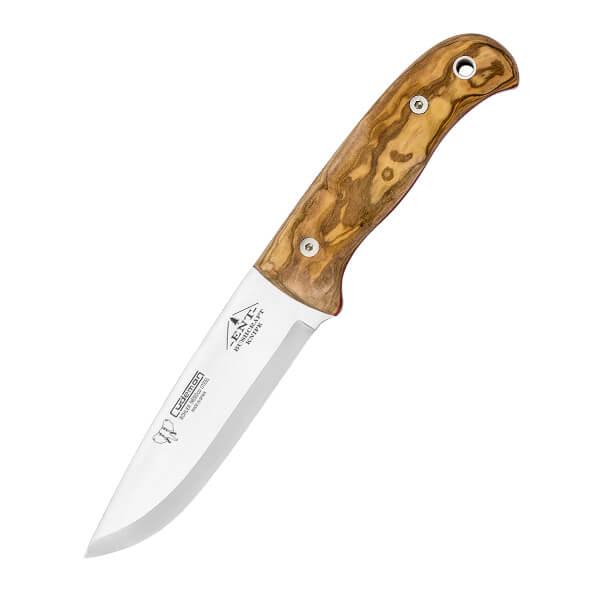 Cuchillo Bushcraft ENT Cudeman con mango de olivo y funda multipo...