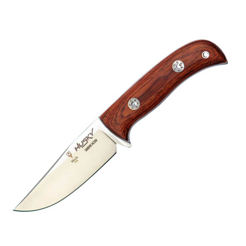 Cuchillo de caza Muela Husky con hoja de acero Sandvik 14C28N y m...