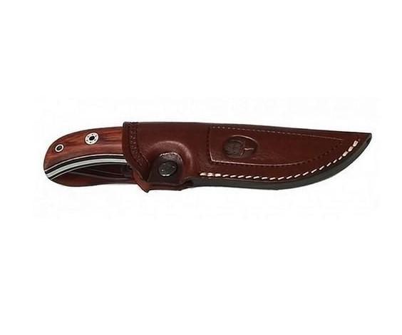 Cuchillo de caza Muela Husky con hoja de acero RWL34 y mango de triple fusion de micartas y madera prensada