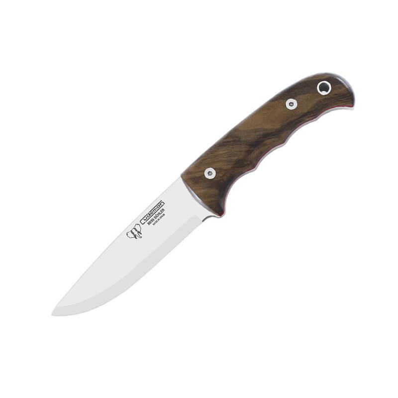 Cuchillo Bushcraft hoja de acero Böhler N695, Cachas de madera d...