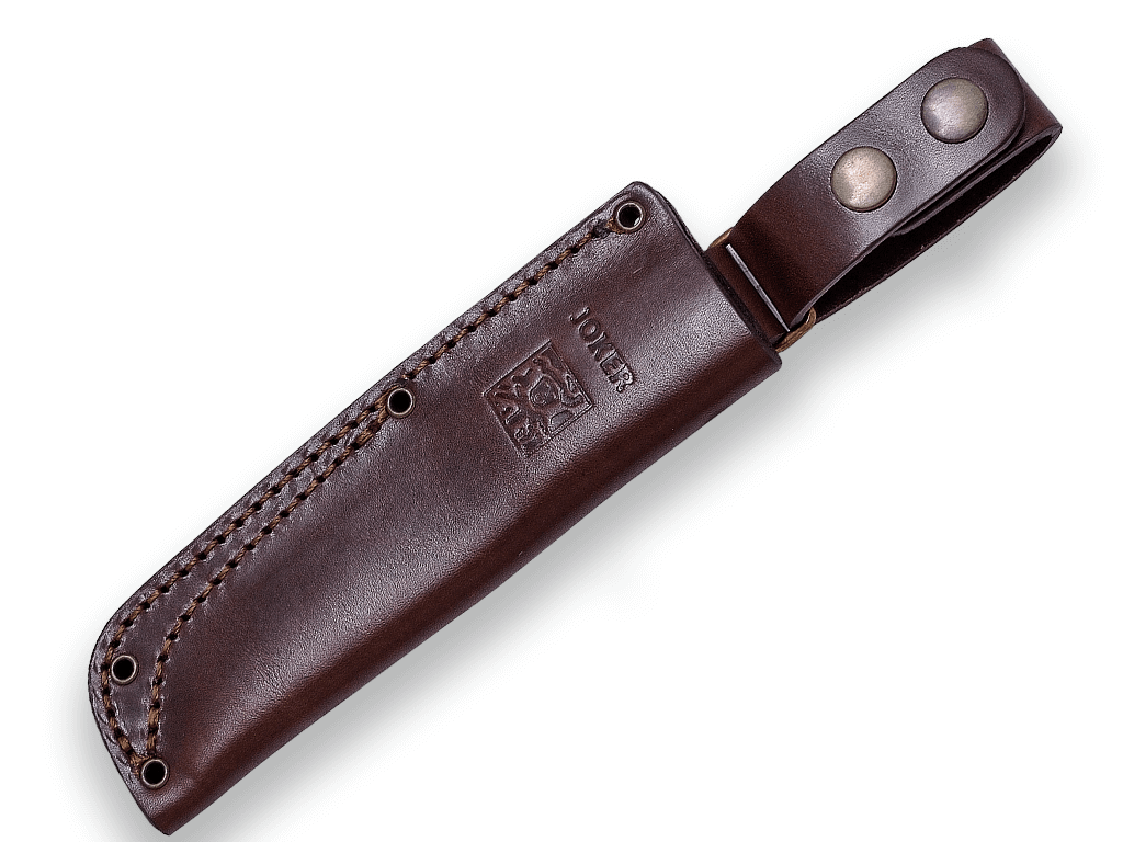 Cuchillo bushcraft Joker BS9 Trampero con mango de madera de olivo y hoja de 10 cm