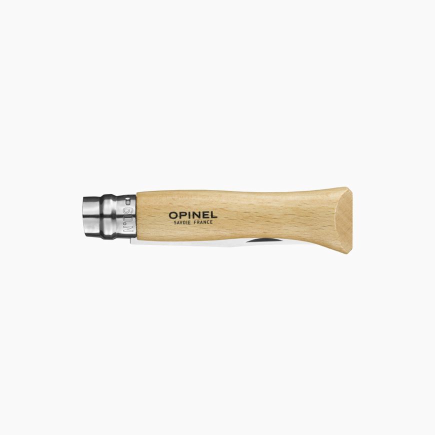 Opinel Nº 9 con hoja de acero inoxidable y mango de madera de haya barnizada