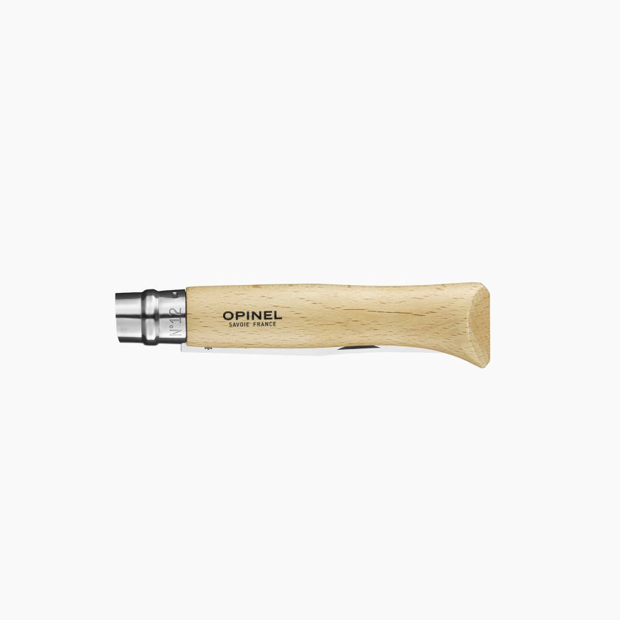 Opinel Nº 12 con hoja de acero inoxidable y mango de madera de haya barnizada