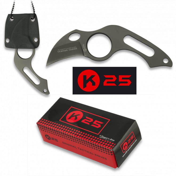 Cuchillo táctico sin cachas con funda de kydex, accesorio colgan...