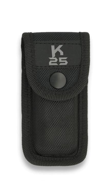 Funda para navaja K25 hecha de nylon moldeada presentada en blíster