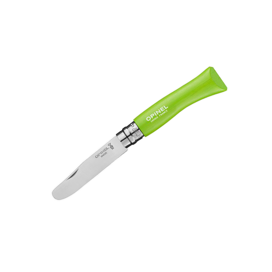 Mi primer Opinel con mango de madera natural de haya barnizada ve...