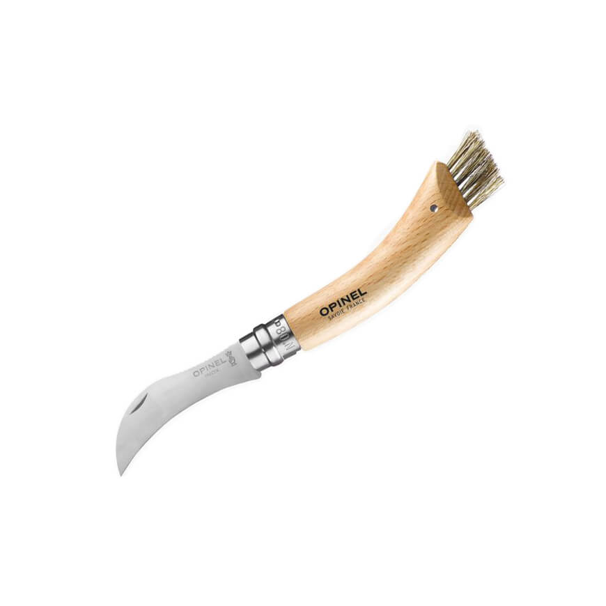 Opinel Nº8 Navaja de setas con hoja curva y cepillo