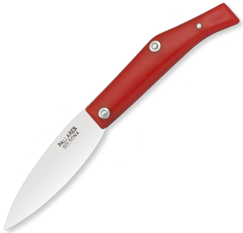 Navaja de Acero Carbono PALLARES Nº 00 con mango de color rojo y...
