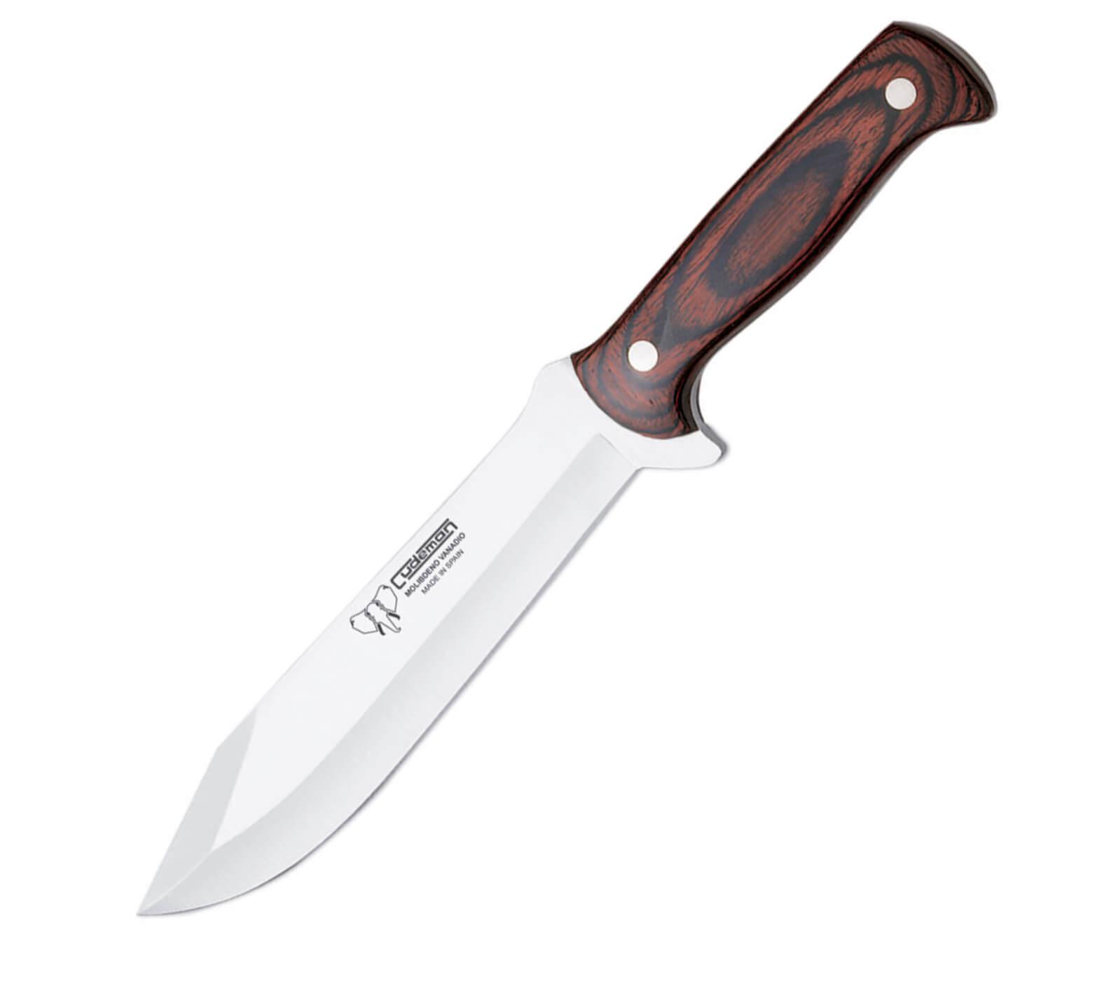 Cuchillo de caza enterizo con mango de estamina y hoja de acero M...