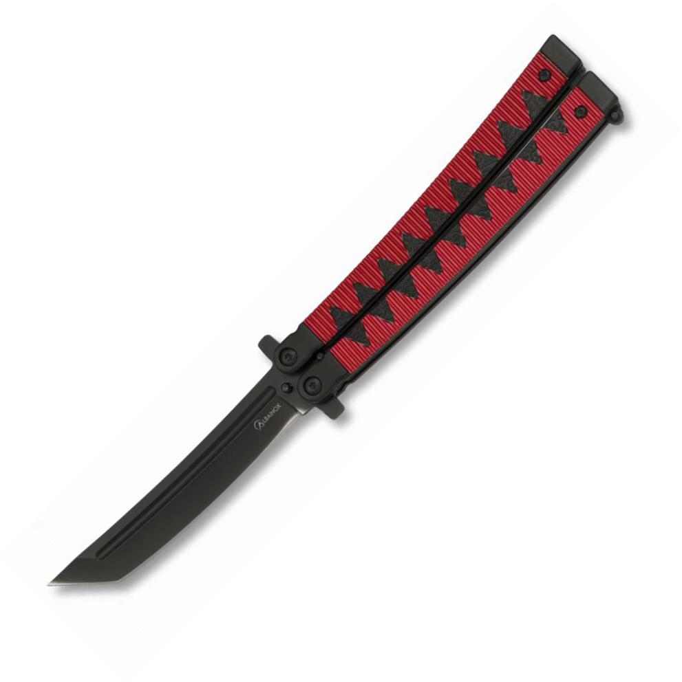 Navaja abanico NINJA Rojo de Albainox con mango de aluminio rojo ...
