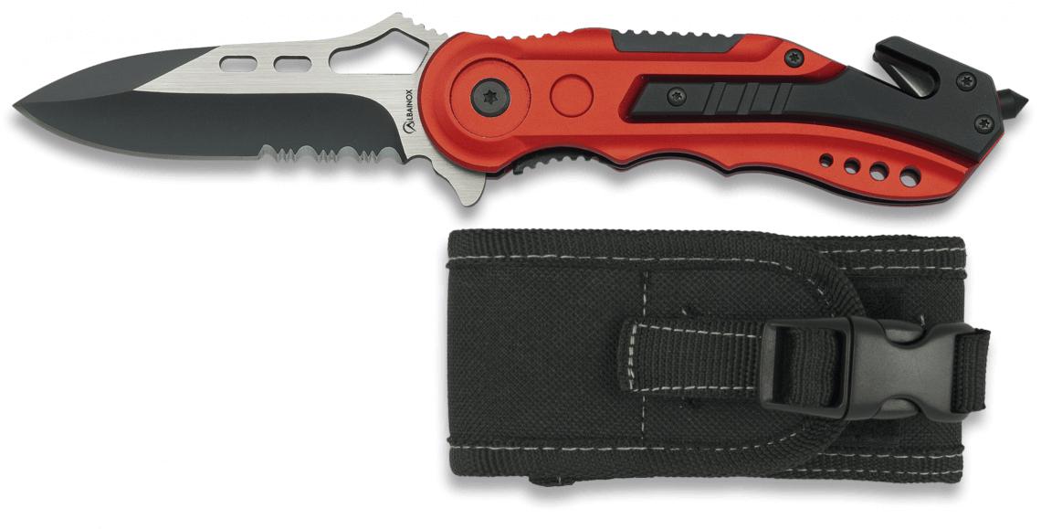 Navaja táctica Albainox diseñada en España con rompevidrios, cutter para cinturón de seguridad y hoja de 8,1 cm