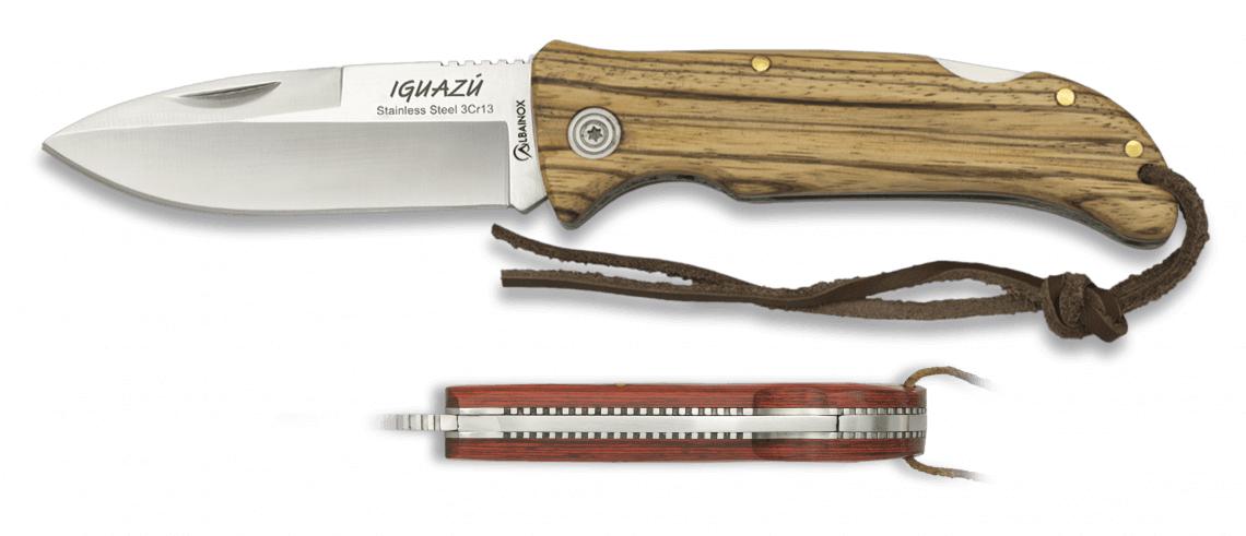 Navaja Albainox modelo IGUAZU con mango de madera zebra y hoja de...
