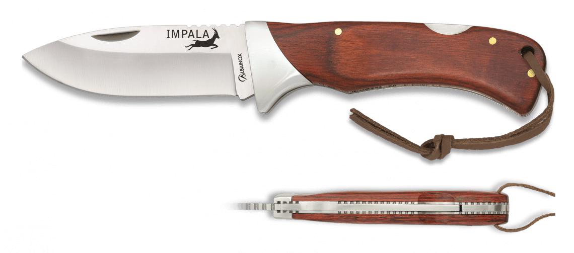 Navaja Albainox Impala con cachas de stamina roja, bloqueo traser...