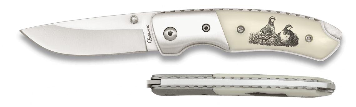 Navaja Albainox Deluxe Perdiz con hoja de acero inoxidable con te...